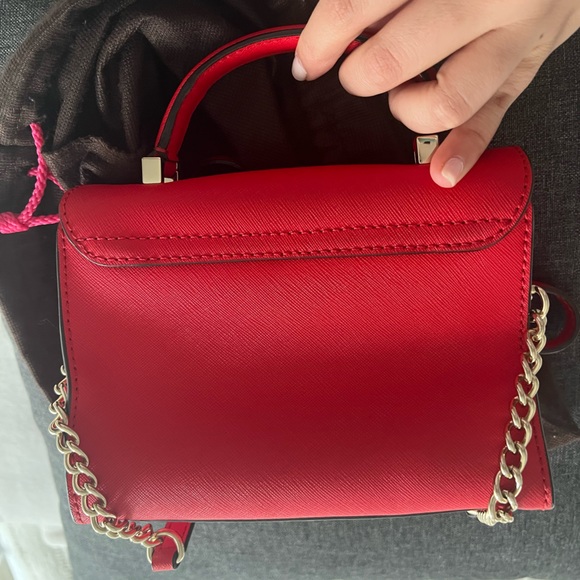 Beautiful mini Kate Spade red crossbody bag with handle for sale, gently used - Picture 3 of 6